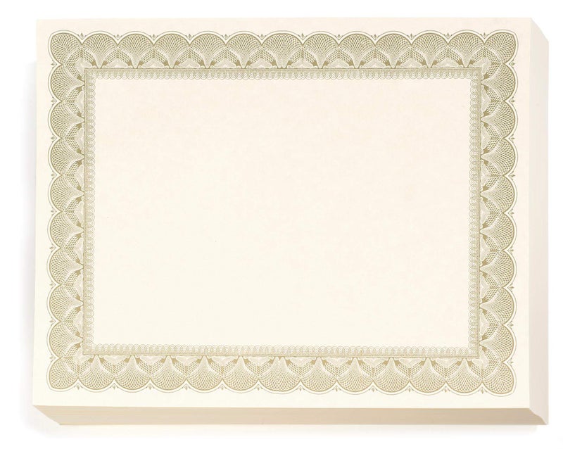 PaperDirect Gold Metallic Traditional Metal Colored Standard White Parchment Certificates, 8.5 x 11, 100 Count - Image 1